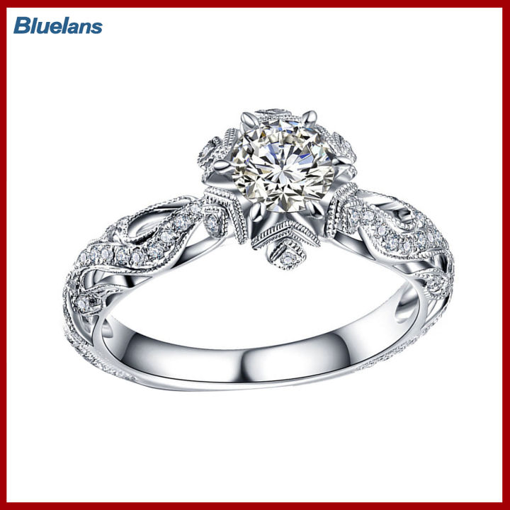 Bluelans®แหวนผู้หญิงประดับพลอยเทียมสวยสง่าสวยงามสำหรับวันวาเลนไทน์