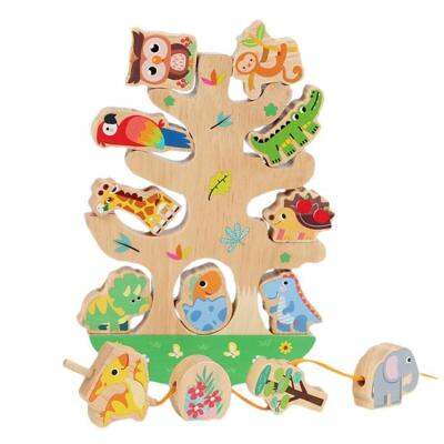 Wooden Stacking Toys Balance Tree Wooden Lacing Beads Preschool Toy Wooden Blocks Stacking Toys for Toddler Wooden Stacking Toy for 1-3 Year Old Girls Boys Gifts suitable