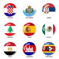 National Flag Magnet Fridge Magnet Spain Croatia Mexico Lebanon Belize Serbia Glass Magnetic Stickers Holder Refrigerator Decor