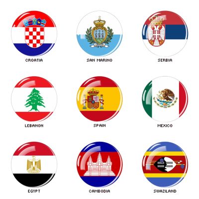 National Flag Magnet Fridge Magnet Spain Croatia Mexico Lebanon Belize Serbia Glass Magnetic Stickers Holder Refrigerator Decor