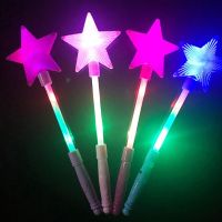 【CW】 Plastic LED Flashing Glow Stick Wand Five pointed Star Fairy Wand Kids Toy Star Flashing Sticks Colorful Glow Stick Show Toy