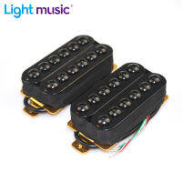 A Set Double Coil Metal Rock Punk Humbucker Neck-Bridge ปิ๊กอัพกีตาร์ไฟฟ้าสีดำ