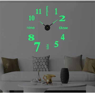 [24 Home Accessories] ใหม่สติกเกอร์นาฬิกาแขวนกระจกอะคริลิคขนาดใหญ่3มิติแบบ DIY แฟชั่นนาฬิกาควอตซ์นาฬิกาตกแต่งบ้านของขวัญการออกแบบที่ทันสมัย
