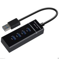 【คุณภาพสูง】[4 พอร์ตฮับ USB 3.0 ความเร็วสูง] [USB Hub Extension Splitter รองรับ Windows PC, Mac, แล็ปท็อป, เครื่องพิมพ์, Mobile HDD]