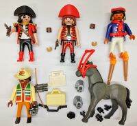 5Pcs Playmobil Geobra Pirate &amp; ม้าสีเทาตุ๊กตาขยับแขนขาได้ของเล่นสะสม P1F