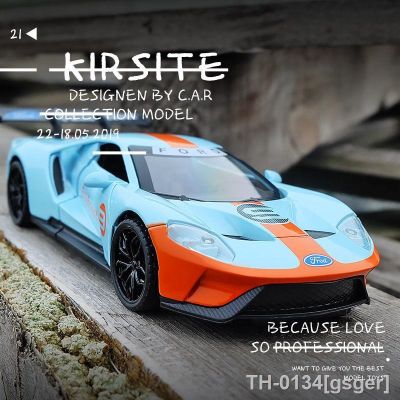 ✿ gsger 1:32 ford gt gt40 liga modelo de carro esportivo diecastas veículos brinquedo simulação som luz coleção crianças presente