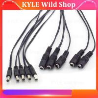 KYLE Wild Shop DC 5.5x2.1mm Female Male Plug Jack Power Supply Cable Wire Connecter Adapter Connector for LED Lights Strip CCTV Camera