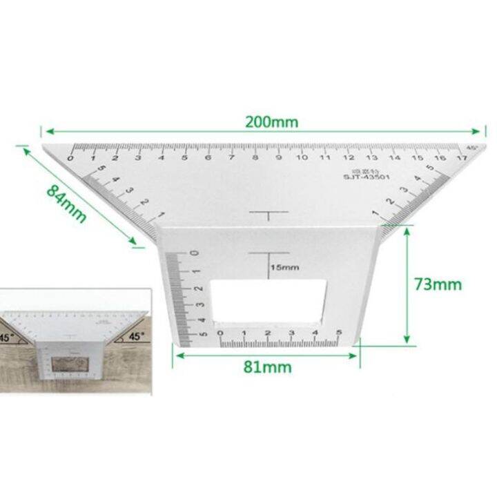 ไม้บรรทัดมุมอเนกประสงค์45-90องศา-เครื่องมือสำหรับช่างไม้งานไม้อะลูมิเนียม