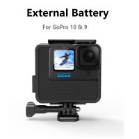 สำหรับแบตตอรี่สำรองขยาย Gopro Hero 11 9 10สีดำ + กรอบเคสห่อหุ้มโครงกระดูกสำหรับอุปกรณ์เสริม Gopro 11 10 9