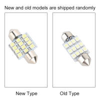 Cuque 12 SMD หลอดไฟ LED รถยนต์สีขาว 31 มม พู่ห้อย เหมาะสำหรับไฟแผนที่โดมประตูภายใน 3022 3175 DE3175