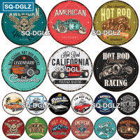 [SQ-DGLZ] 30ซม. รอบคลาสสิก Hot Rod Racing ป้ายโลหะ Vintage Plaque ป้ายดีบุก Wall Decor สำหรับร้านอาหาร Shop Home Store