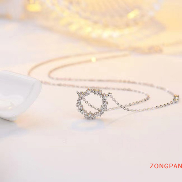 zongpan-สร้อยโชคเกอร์จี้สร้อยคอประดับกระดูกไหปลาร้าสุดหรูของขวัญสำหรับผู้หญิง