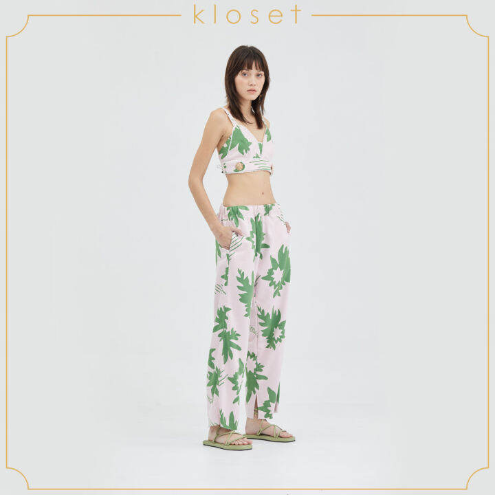 kloset-floral-baggy-pants-with-side-pockets-vc23-p003-กางเกงแฟชั่น-กางเกงขายาว-กางเกงผ้าพิมพ์-เสื้อผ้าแฟชั่น