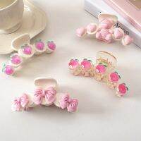 Girls hair accessories cute peach bear bow claw clip cute sweet cream 2022 spring (Follow us to enjoy the fan exclusive price)