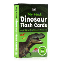 DK dinosaur flash card original English my first dinosaur flash cards childrens English Enlightenment dinosaur Popular Science Encyclopedia 54 graphic cards of dinosaurs and prehistoric life parent-child interaction two-sided full-color