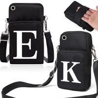 Shoulder Mobile Phone Bags for Huawei Xiaomi Samsung IPhone Fashion Crossbody Pouch Women Wrist Package with White Letters Print