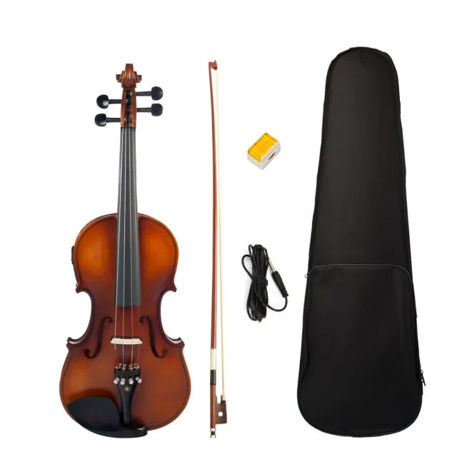 Professional Acoustic Violin With EQ Installation 4/4 Solidwood Fiddle