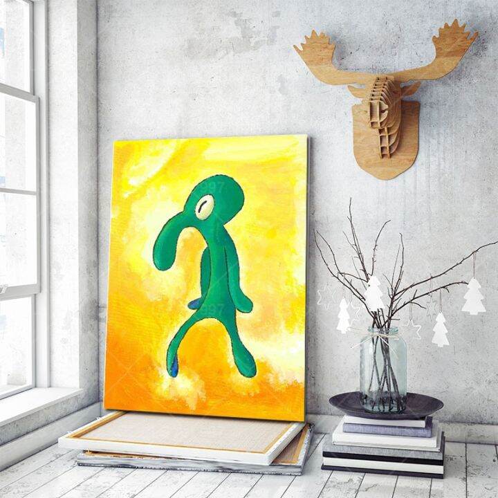 Bold and Brash Gallery Art Canvas Painting Poster Squidward Wall Art ...