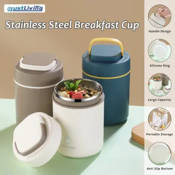 1pc Stainless Steel Insulated Food Bowl, Insulated Food Container, Soup  Cup, Portable Lunch Box, Breakfast Mug