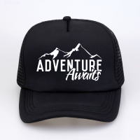 2023 New ADVENTURE AWAITS A Camping Greatested Summer Mesh trucker cap Cool Dad hat Leisure outdoor Baseball caps Unisex snapback hat Versatile hat