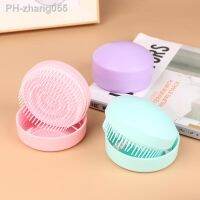 Portable Round Travel Massage Folding Comb Girl Hair Brush With Mirror Mini Pocket Mirror Styling Tools