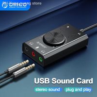 ORICO SC2 External USB Sound Card Audio Jack 3.5mm Cable Adapter Volume Adjustment Driver-free Stereo Microphone Speaker Headset