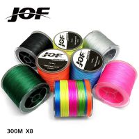 JOF 300เมตร22LB -78ปอนด์มัลติฟิลา PE 8เส้นถักเปียเอ็นตกปลาตกปลาในมหาสมุทรที่มีสีสันแข็งแรงมาก