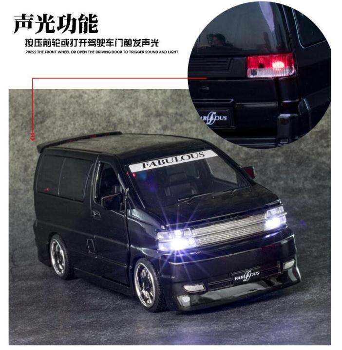 1-32-nissan-elgrand-fabulous-diecast-ยานพาหนะรถรุ่น-sound-light-รถคอลเลกชันของเล่น