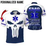 2023 NEW -Emergency Medical Service EMS 3D Print Newest Summer Polo Shirts Streetwear Short Sleeve Men T-Shirt Casual Clothing 23(FREE NAME LOGO CUSTOM)