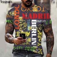 2021 latest design mens street trend T-shirt 3D printing personalized graffiti letter symbol pattern Short sleeve fashion top