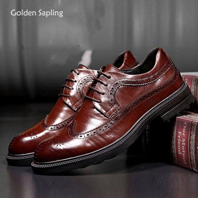 En Sapling ผู้ชายรองเท้าอย่างเป็นทางการแฟชั่น Brogues ชุดสำนักงานรองเท้าผู้ชายสบายหนังชาย Loafers สบายๆ Oxford แบน Man