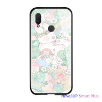 เคส Casing Ponsel พร้อมสำหรับ Huawei Nova 5T Nova 5i Nova 3i Nova 4 Nova 3e Nova3ดอกไม้สุดหรูเด็กหญิงกันกระแทกฝาครอบหลังกระจกเทมเปอร์ใหม่