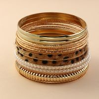 [COD] BZ1272 Cross-border and fashion temperament bracelet multi-layer leopard pearl 12 combinations