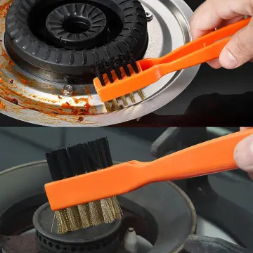 3pcs/set Kitchen Cleaning Brushes For Gas Stove, Oil, Grease, Scraper,  Steel Wire And Range Hood Cleaner