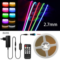 Full Kit Remote Control 2.7mm Multi-Color COB LED Strip for Room Decor DIY BluePinkRed High Density LED Tape Light Set DC 12V