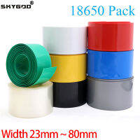 25M กว้าง23 ~ 80มม. 18650ความร้อนหดหลอด Li-Ion Wrap Skin PVC Shrinkable ฟิล์มแขนฉนวนกันความร้อน Sheath