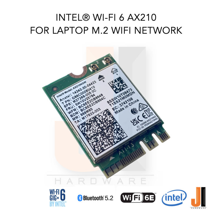 intel-wi-fi-6e-ax210ngw-card-for-notebook-wifi-network-wireless-lan-bluetooth-v-5-2-dual-band-2-4ghz-6ghz-160mhz-speed-2-4-gbps-ของใหม่มีการรับประกัน