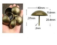 ﹍⊕❆ 40x37mm Thickened foam sofa nail antique copper big head nail soft bag antique drawing door nail round head decoration