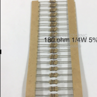 180 ohm 1/4W 5% Resistor ตัวต้านทาน 180โอห์ม 1/4วัตต์ ค่าความผิดพลาด+-5%  ตัวต้านทาน แบบคาร์บอนฟีล์ม Through Hole Resistor Carbon Film ของแท้นำเข้าไต้หวัน สินค้.