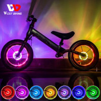 West biking LED จักรยานล้อแสงสมาร์ทแบบชาร์จเด็กจักรยาน HUB พูดโคมไฟที่มี 7 สีและ 18 โหมด