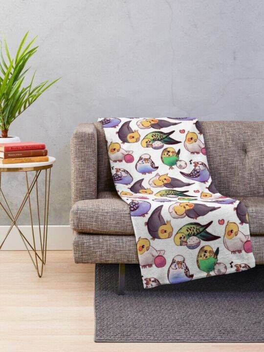 budgies-amp-cockatiels-throw-blanket-summer-blanket-sofa-cosplay-anime