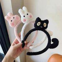 Bando Rambut Kucing Kartun Bando Pencuci Wajah Lembut Keriting Kecil Kartu Rambut Lucu Lucu Aksesori Rambut Wanita