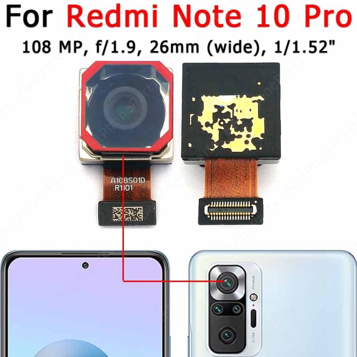 กล้องหลังเดิมสำหรับ Redmi Note 10 Pro โมดูลกล้องหลัง108MP อะไหล่ซ่อมชิ้นงอสำหรับเปลี่ยน