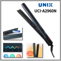 Unix UCI-A2960N เครื่องยืดเหล็กหนีบผมเรียบที่ดัดผมไฟฟ้าผมแผ่นความร้อนเคลือบเซรามิคเครื่องทำความร้อนพีทีซีการควบคุมอุณหภูมิ11ขั้นตอนจานร้อนล็อครหัส360