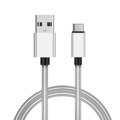 6ft ซิงค์โลหะ Usb Type C โทรศัพท์สายสายสปริงข้อมูลสำหรับชาร์จโลหะเครื่องชาร์จ Usb รวดเร็วไอโฟนโทรศัพท์มือถือ