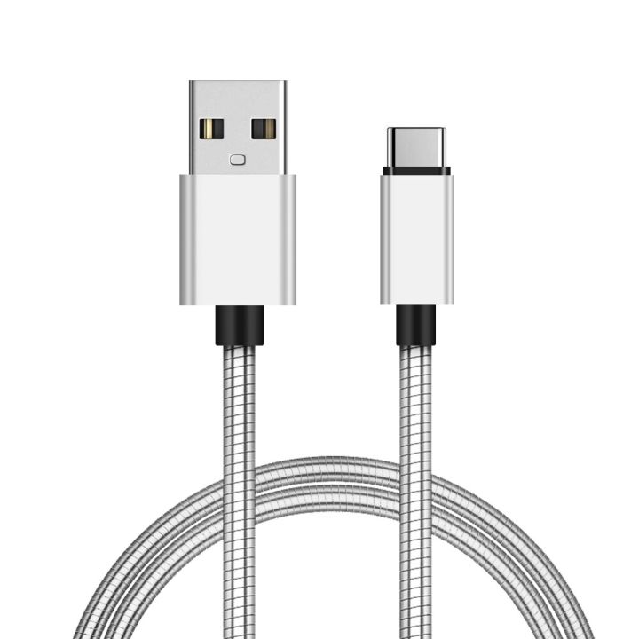 6ft-ซิงค์โลหะ-usb-type-c-โทรศัพท์สายสายสปริงข้อมูลสำหรับชาร์จโลหะเครื่องชาร์จ-usb-รวดเร็วไอโฟนโทรศัพท์มือถือ