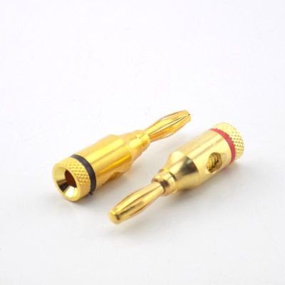 ；【‘； 4Mm Banana Plug Red Black -Plated Connector Copper Musical Audio Speaker Cable Wire Pin Connectors Banana Plugs Accessories