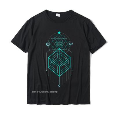 Magic Cube Totem Sacred Geometry Tshirt Cotton Shirt For Students Design Tshirts Normal Cute
