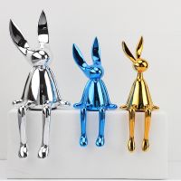 Creative Rabbit Statue Ornament Nordic Living Room Rabbit Figurine Home Decoration Accessories Desktop Animal Sculpture