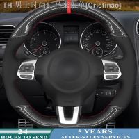 【CW】❀☃✁  Hand Sewing Braid Car Steering Cover 6 GTI MK6 Polo Scirocco R Passat R-Line 2010